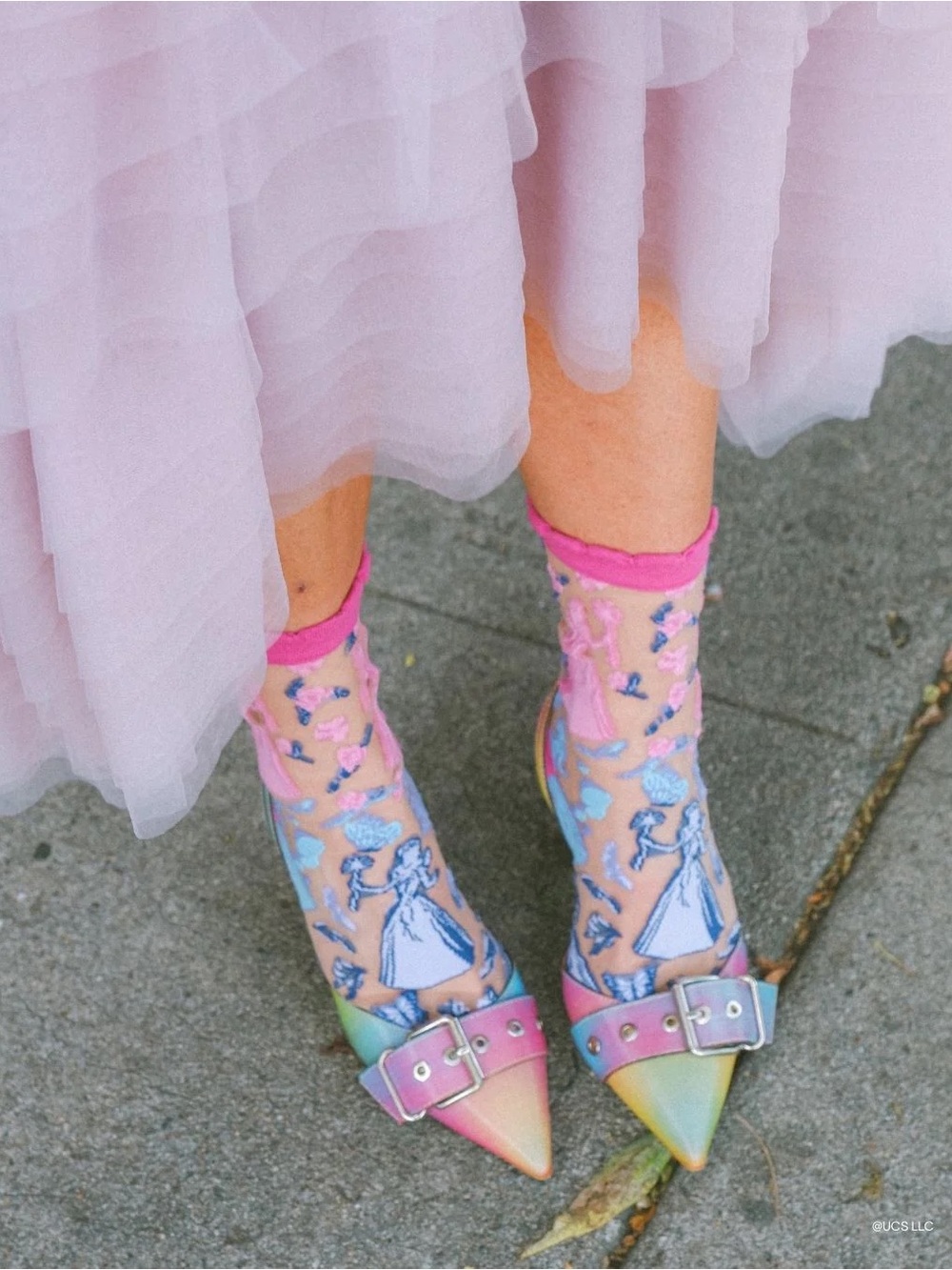 Wicked Glinda Silhouette Sheer Socks Size 5.5 - 10 Unique the perfect accessory